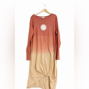 Umgee Ombre Twist Front Dress | Rust to Beige | Size S | NWT